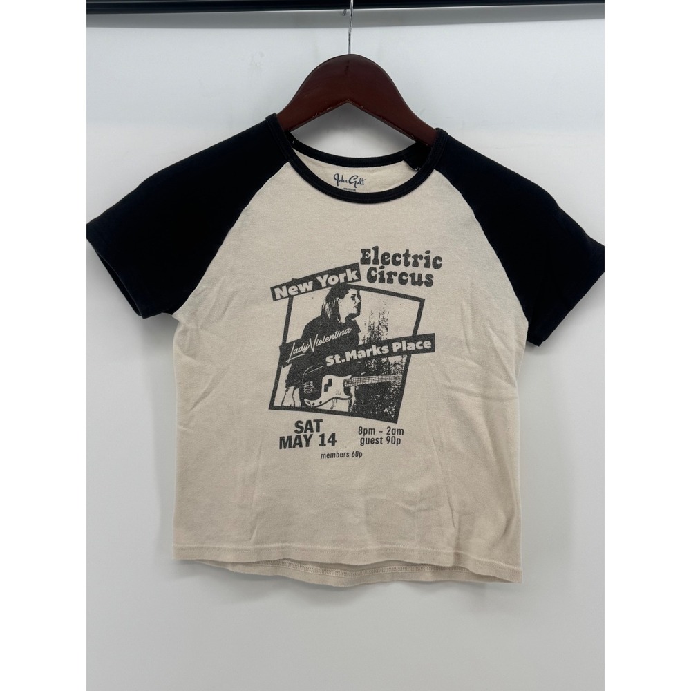 John Galt Electric Circus New York Graphic‎ Raglan Tee Cream Black